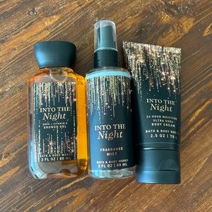 INTO THE NIGHT GIFT SET - SHOWER GEL, BODY CREAM & FRAGRANCE MIST NWT